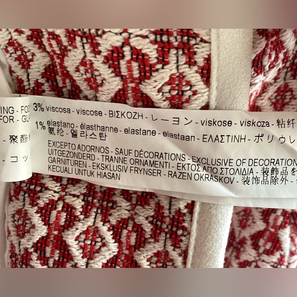 ZARA TWEED CARDIGAN JACKET Red and White Women's Coat Size Medium - Picture 8 of 9